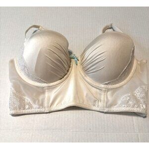 Women's Gilligan & O'Malley White Push Up Lace Bra Size Large Tiny Flaw